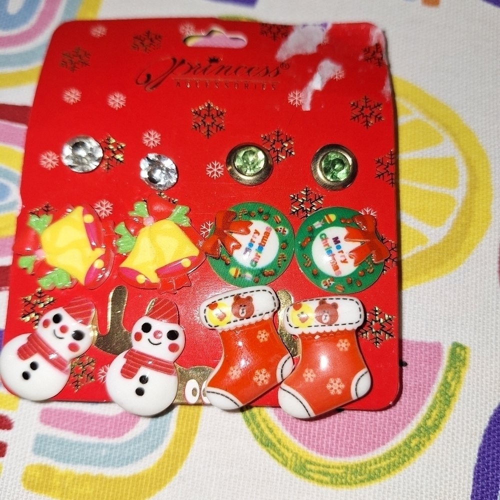 Christmas Holiday Earrings 6 Pair